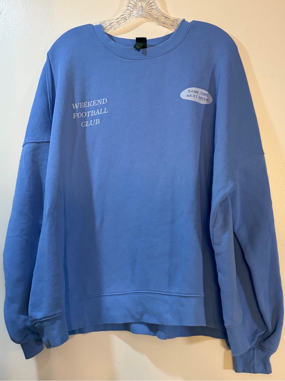 Wild Fable Blue Weekend Football Club Sweatshirt Womens Size L